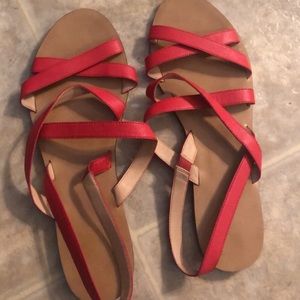 Jcrew cross strap sandals in leather 11 Red sandal